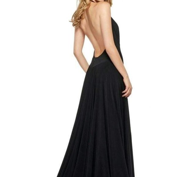 Sherri Hill Black Backless Dress - Picture 4 of 8